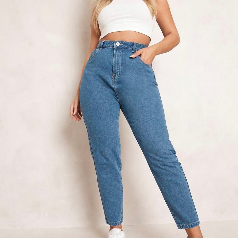 Plus High Rise Mom Jeans
